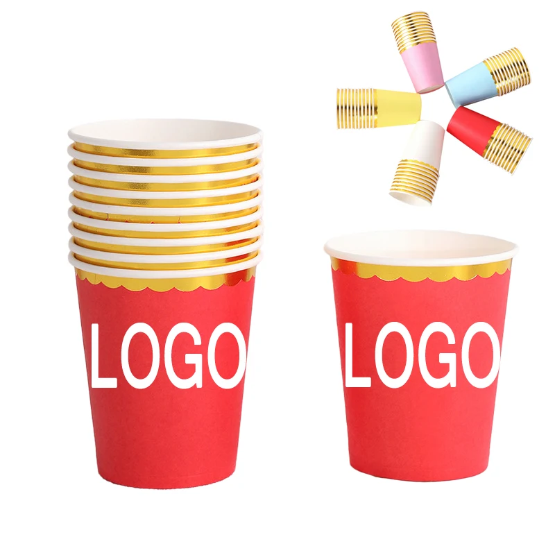 9 oz Disposable Party Picnic Beverage Ice Cream Paper Cup 1