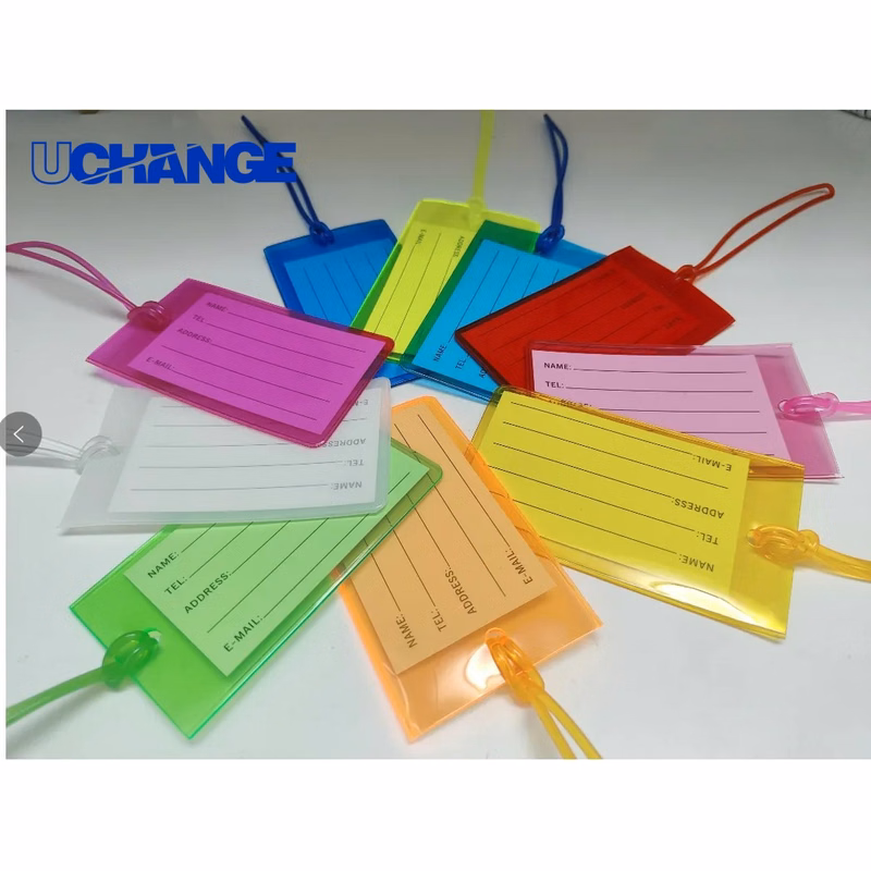 Clear PVC Luggage ID Tag with Loop Strap for Travel