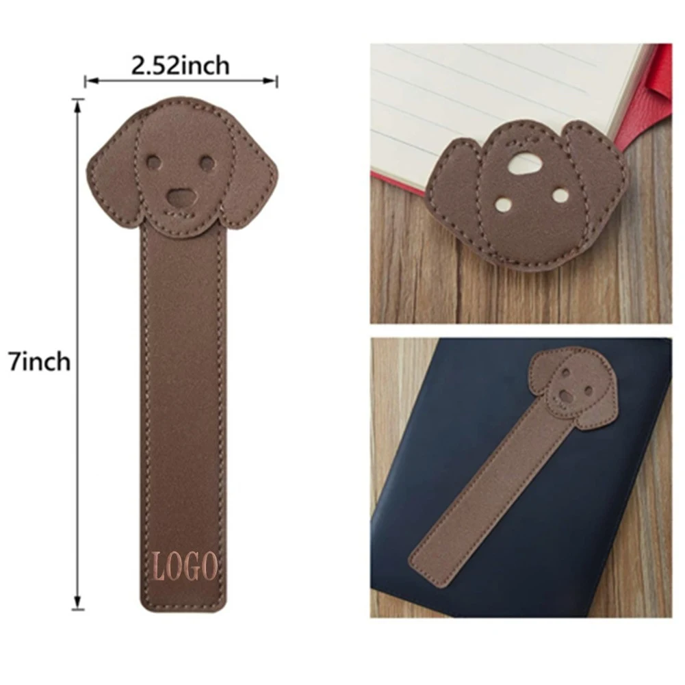 Waterproof Dog Pattern Leather Bookmark 1