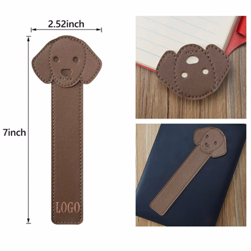 Waterproof Dog Pattern Leather Bookmark