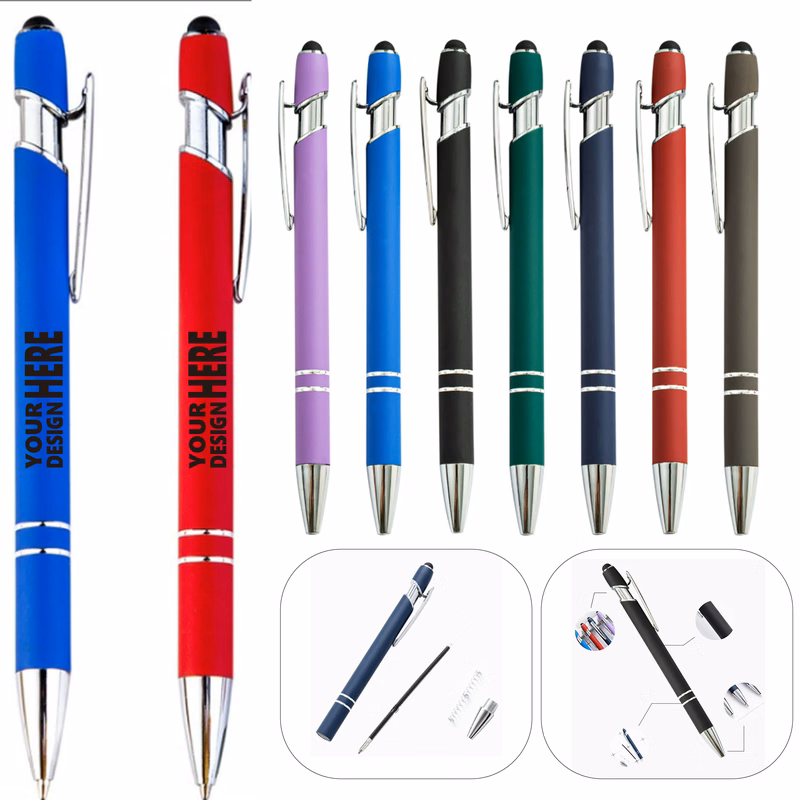 Soft Stylus Tips Metal Ballpoint Pen