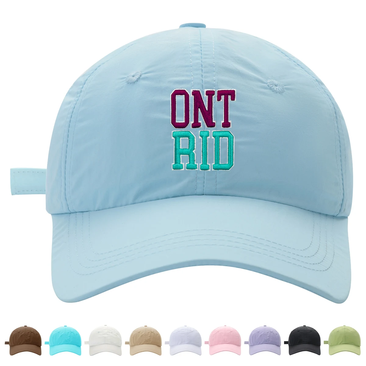Outdoor Six-Panel Polyester Quick-Drying Embroidery Baseball Caps With Metal Closure 1