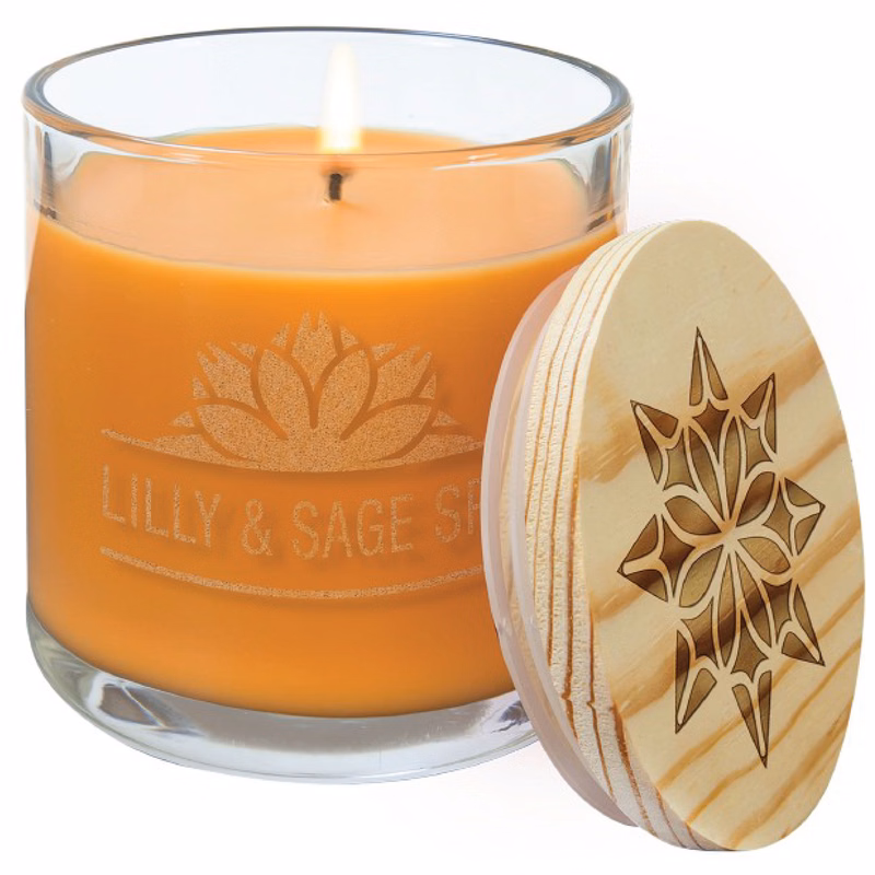 14oz Bright Citrus Candle in Glass Holder w/ Wood Lid