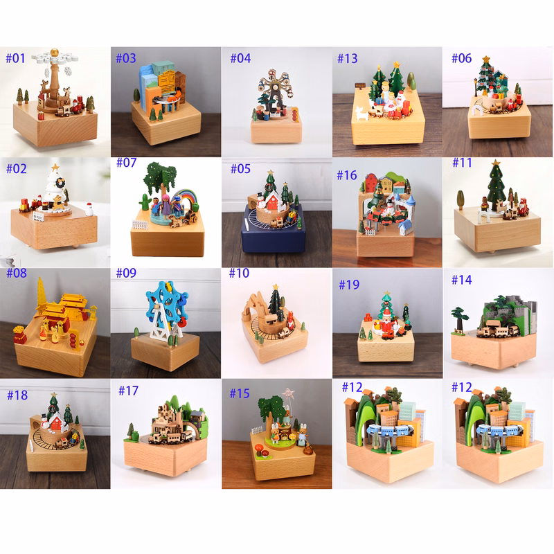 Music Box Wooden Featuring with Small Moving Magnetic