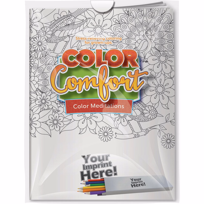 Combo Pack - CC102 Color Comfort & 6-Pack of Colored Pencils (Imprinted) in a Poly Bag