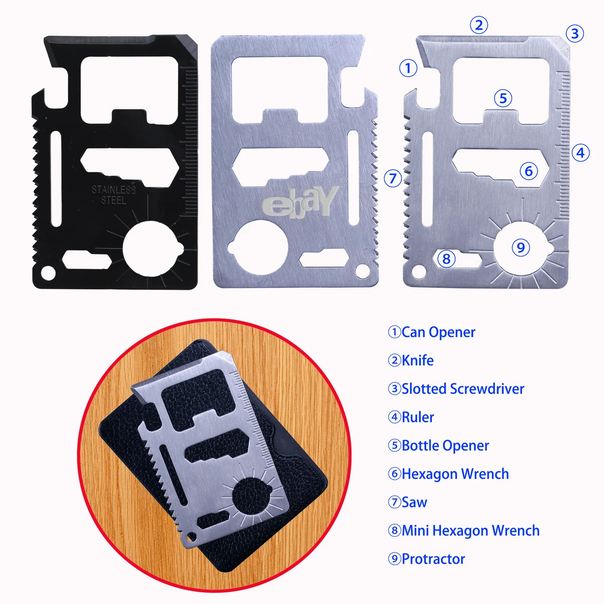 11-Function Survival Pocket Card Tool 1