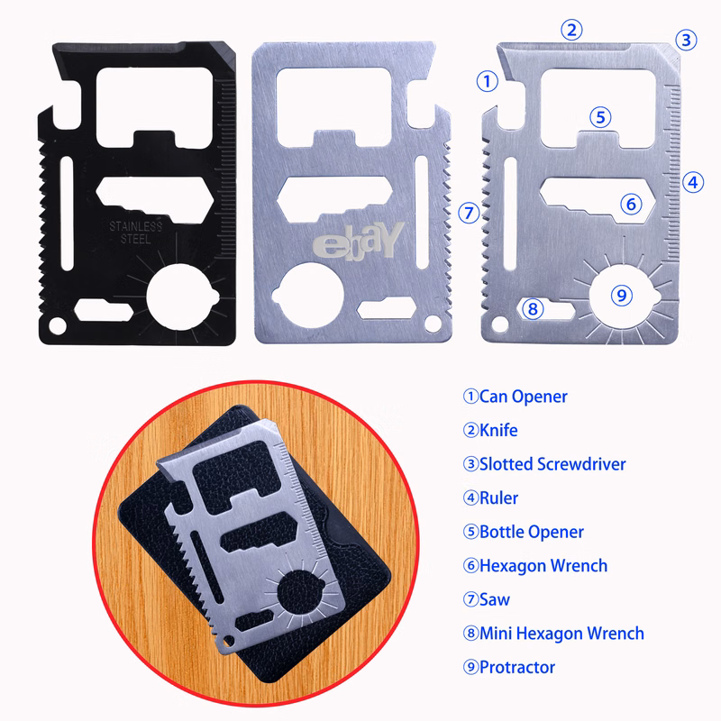 11-Function Survival Pocket Card Tool