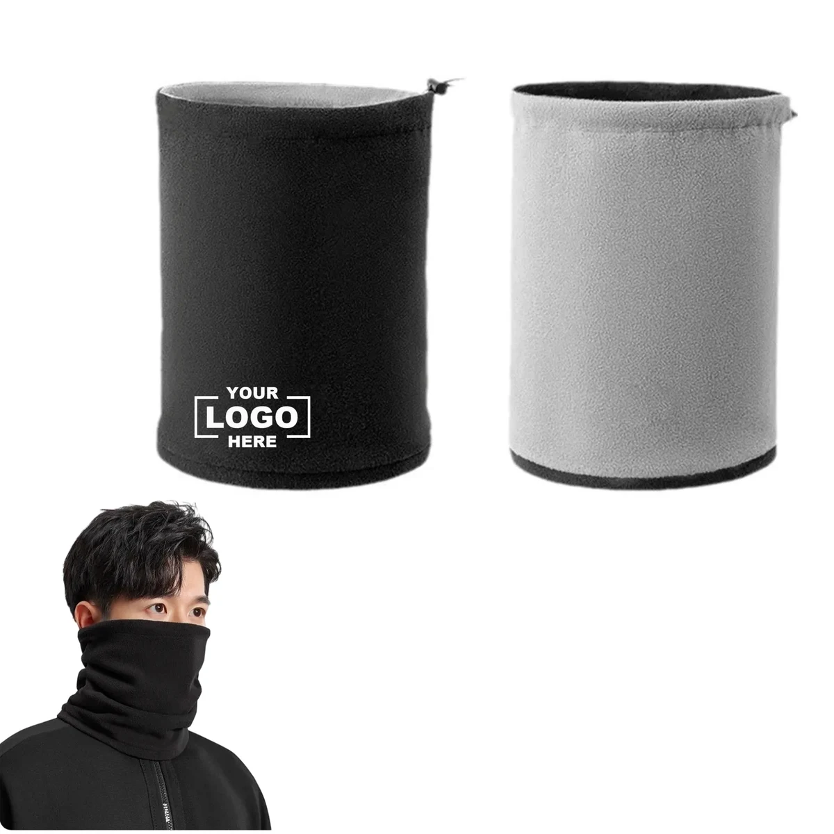 Double Sided Windproof And Warm Face Mask With Scarf 1
