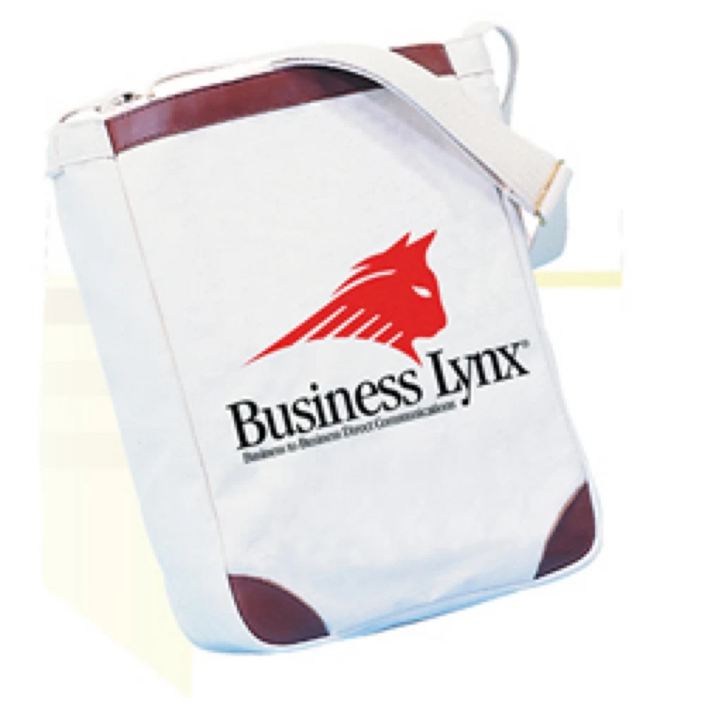 15 Oz. Natural Canvas Leather Trimmed Messenger Tote Bag 1