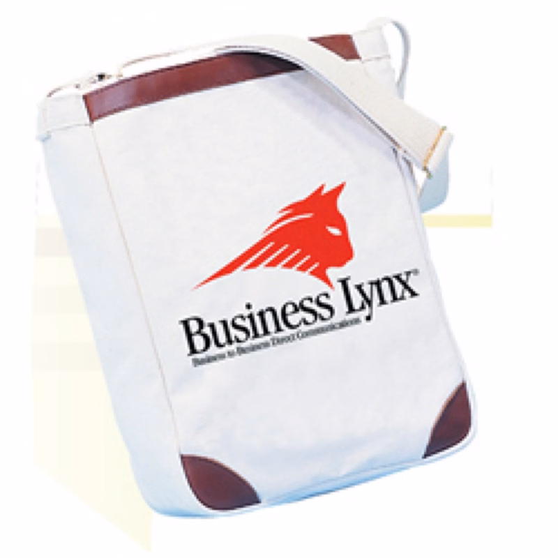 15 Oz. Natural Canvas Leather Trimmed Messenger Tote Bag