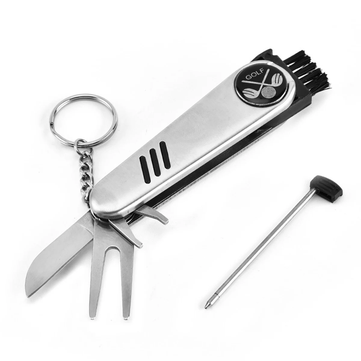 Stainless Steel 6 In 1 Golf Repair Divot Tool With Marker 1