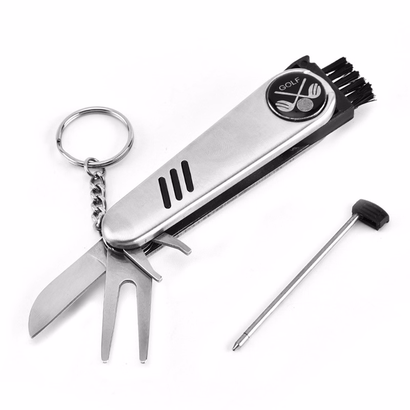 Stainless Steel 6 In 1 Golf Repair Divot Tool With Marker