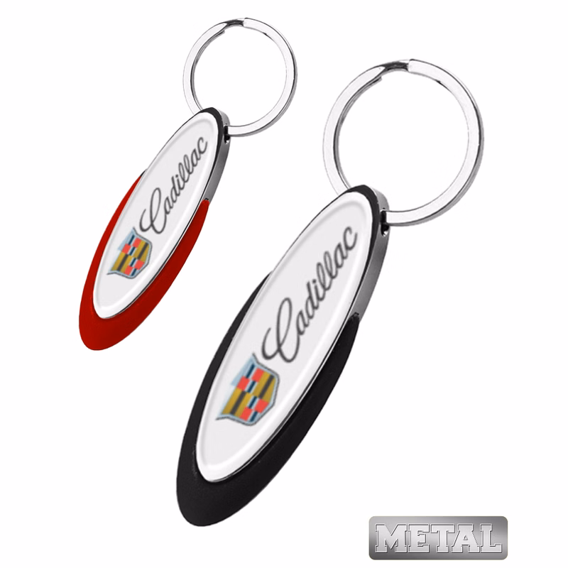Oblong Metal Color Keychain-Full Color Dome