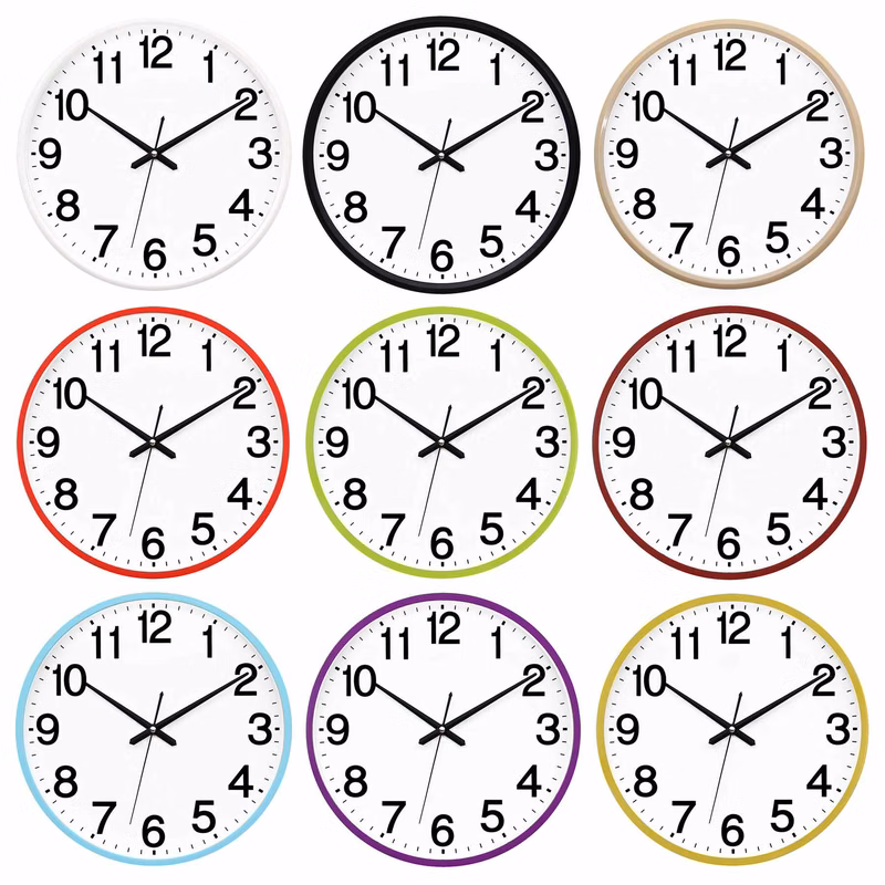 8" Round Non-Ticking Wall Clock