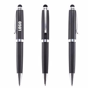 Matte Black Business Twist Metal Pen With Stylus