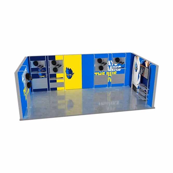 20ft Backlit Trade Show Display – LED Lightbox Display with Shelving