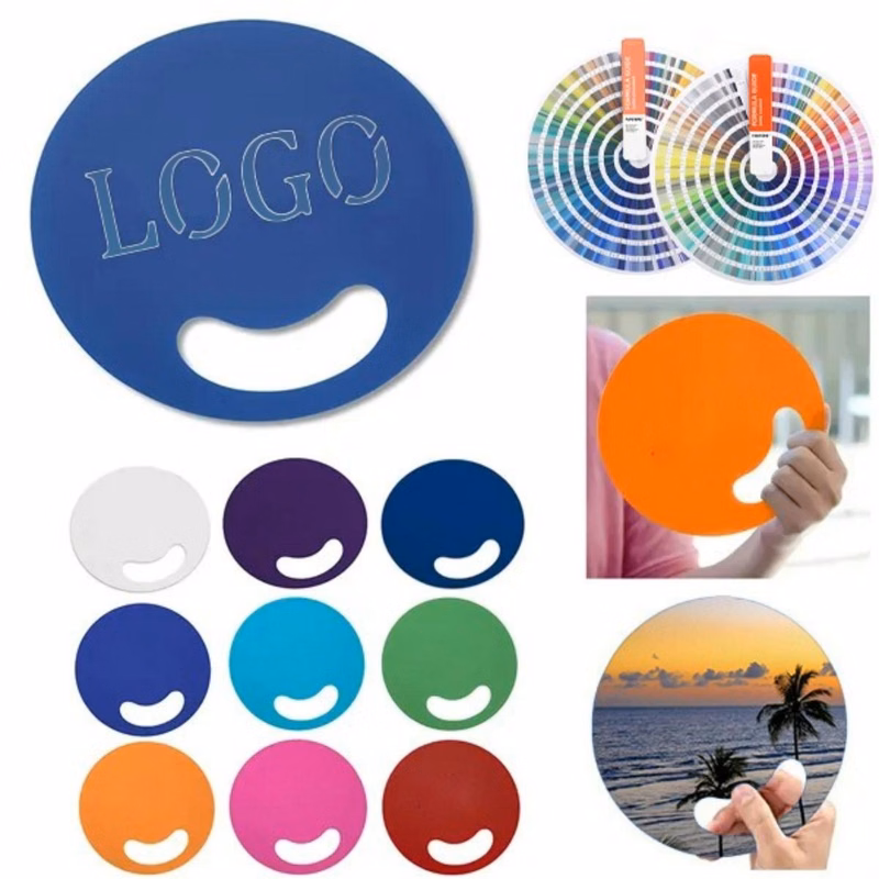 6-Inch Full-Color PP Plastic Round Hand Fan