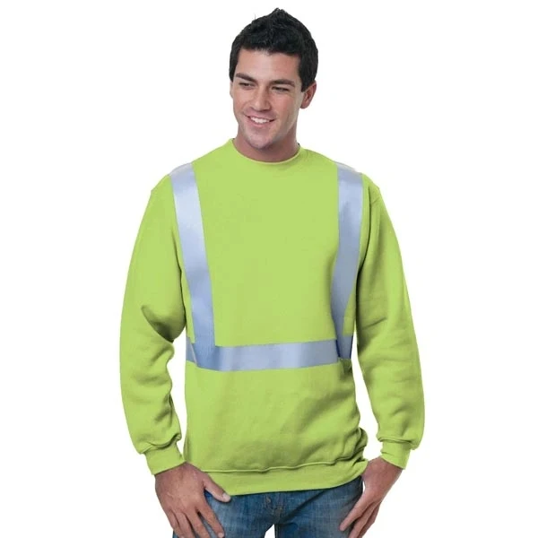 Hi-Vis Crewneck Sweatshirt, custom hoodie or sweatshirt with logo imprint 1