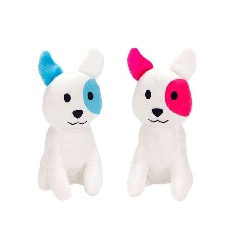 Stuffed Dogs with Eye Patch Pink and Blue - 8" 1