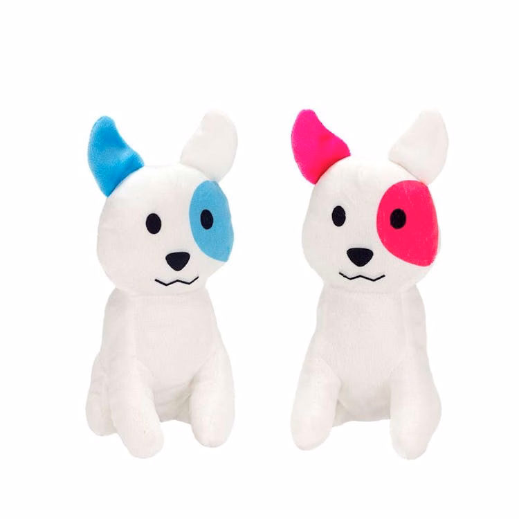 Stuffed Dogs with Eye Patch Pink and Blue - 8"