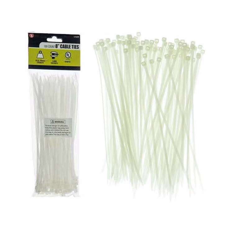 100-Piece Set Cable Ties Natural - 8" x 3.6MM