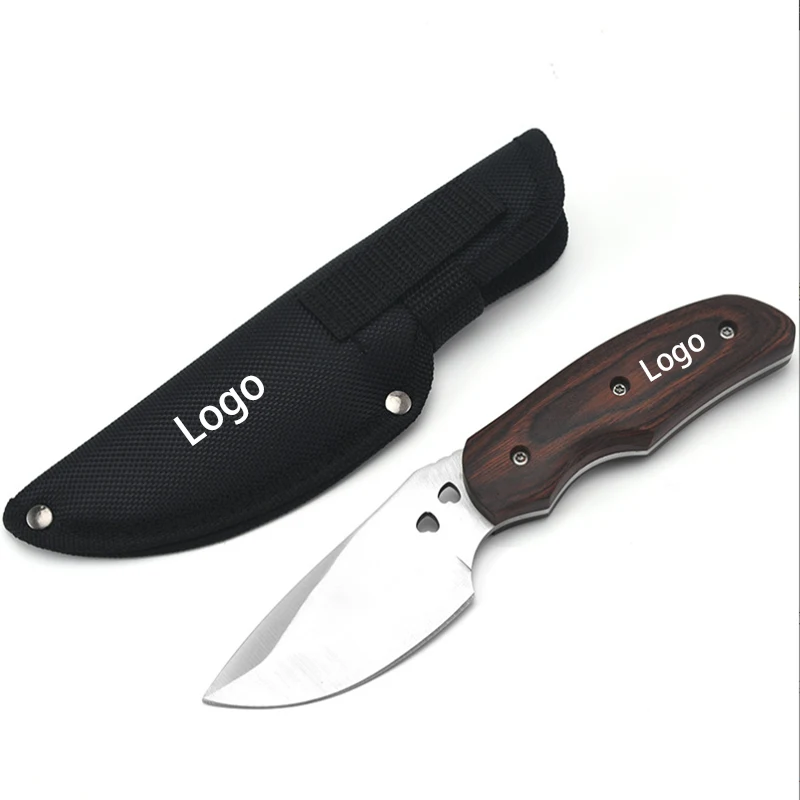 Stainless Steel Fixed Blade with Wooden Handle 1
