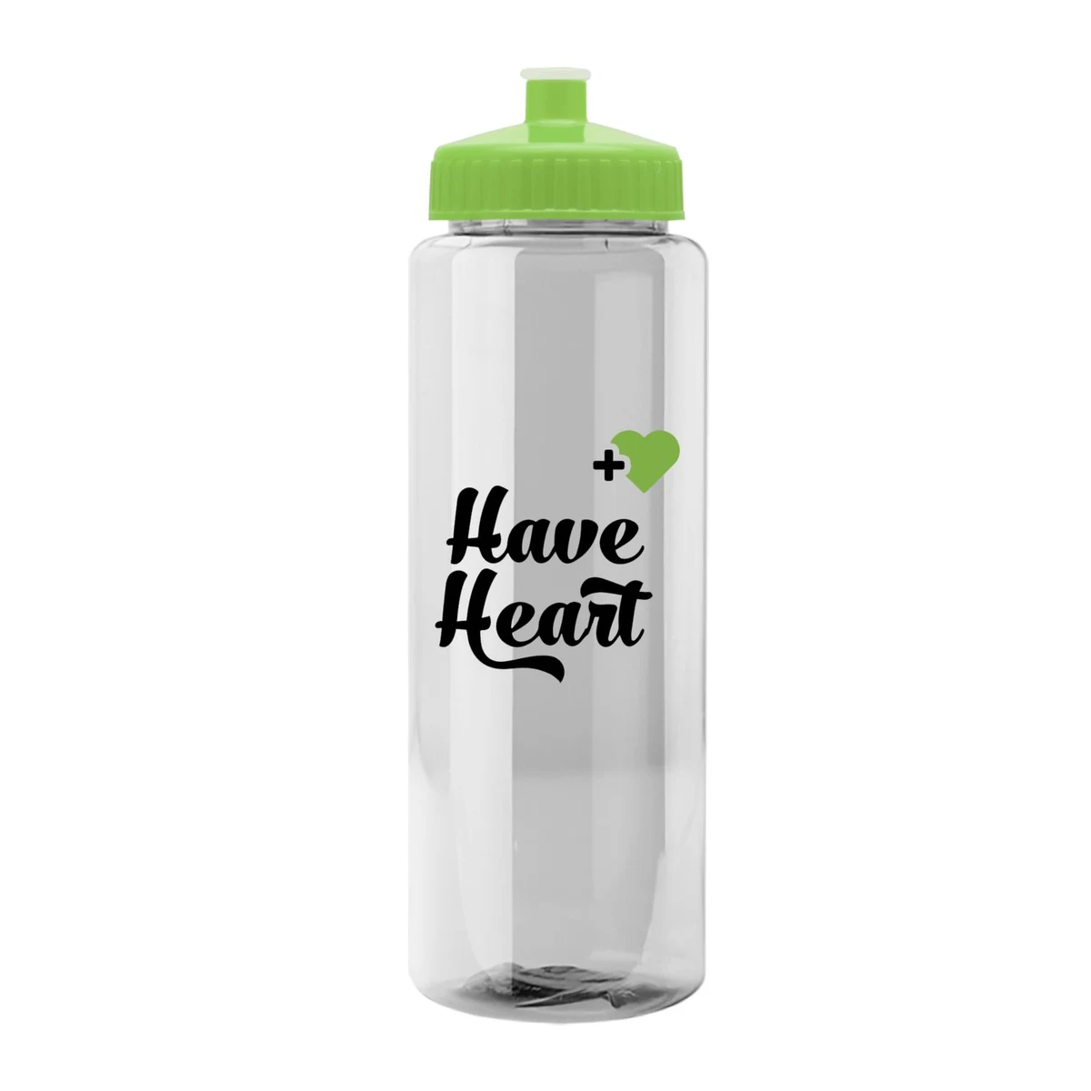 Push Pull Lid Transparent Sports Water Bottle, 32oz. 1