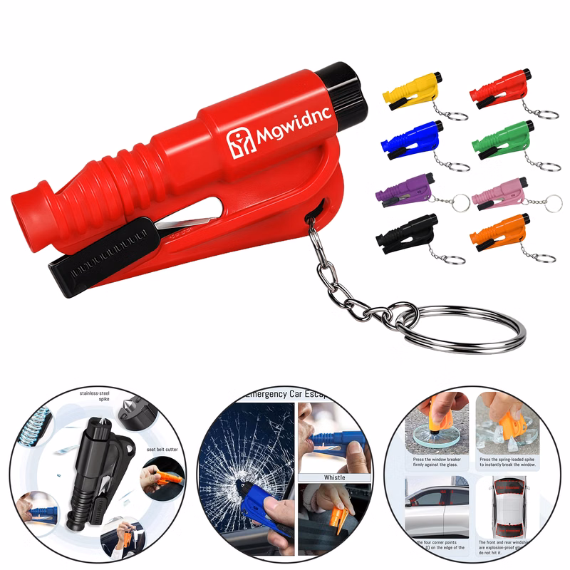 3-in-1 Car Window Breaker, Emergency Escape Hammer with Whistle