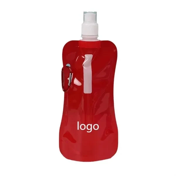 Custom Foldable & Collapsible Travel Water Bottle with Metal Clip — Outdoor Adventure 1