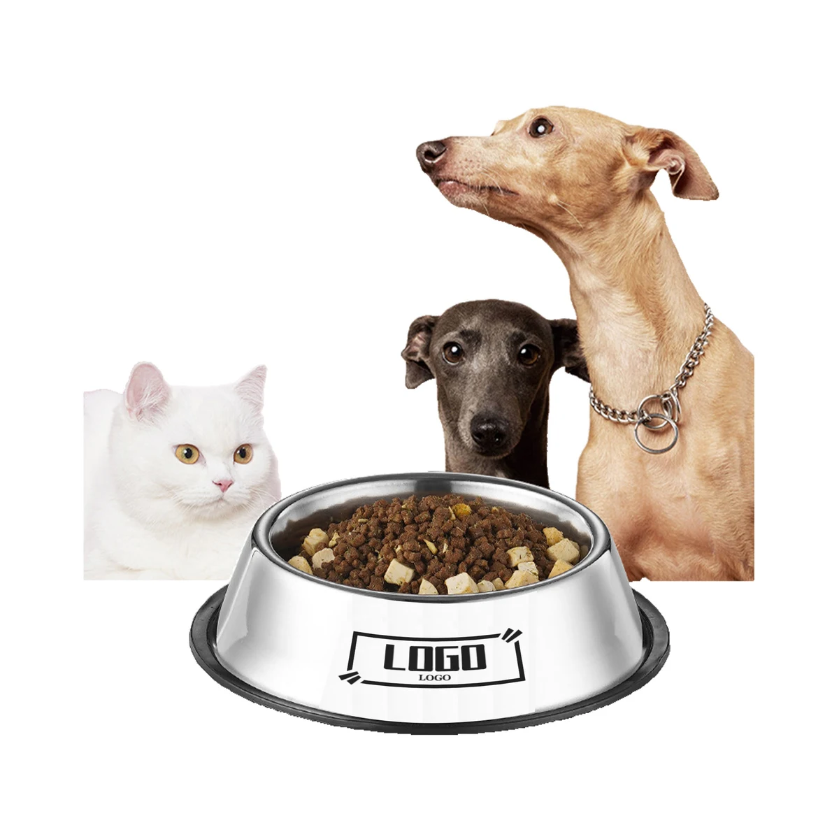 High Quality Steel Pet Feeding Tray with Silicone Mat 1