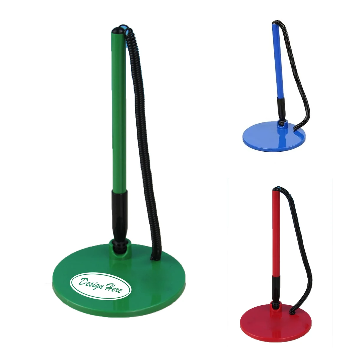 Spring-Equipped Round Fixed Desk Pen for Bank and Service Use 1
