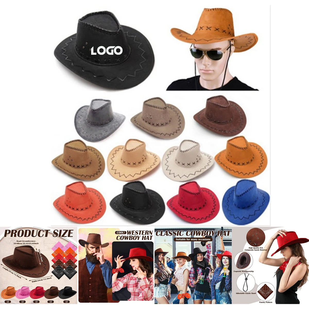 Cowboy Hat Bandanna Set 1