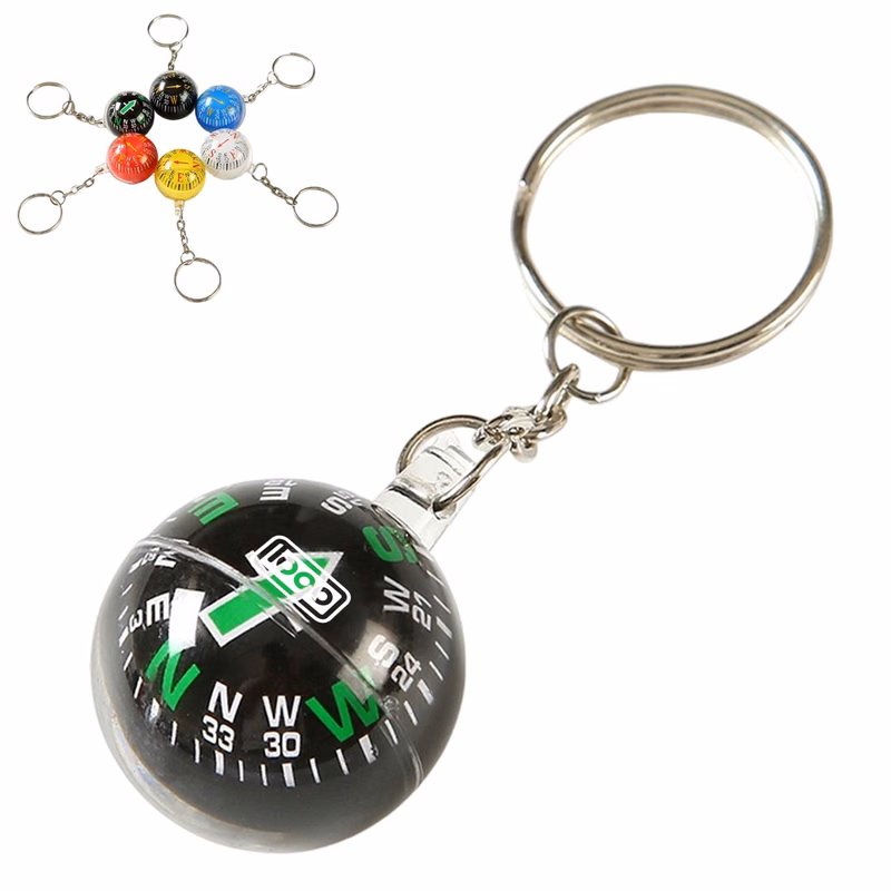 Ball Shaped Compass Keychain