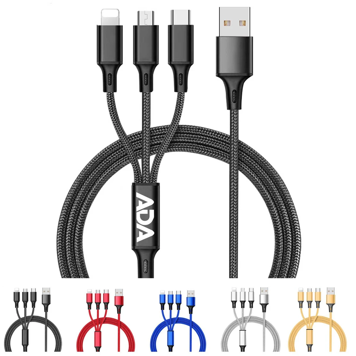 3 in 1 Nylon Braided Universal Charging Cable 1