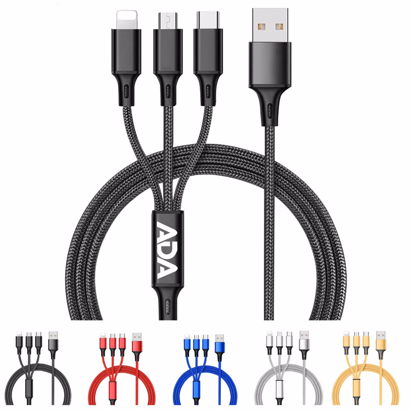 3 in 1 Nylon Braided Universal Charging Cable