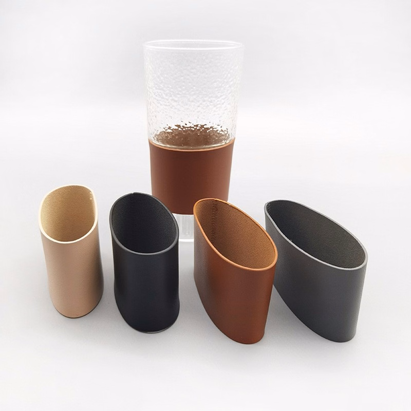 Leather Cup Sleeve, Heat Resistant Anti-scald Glass Cup Cover