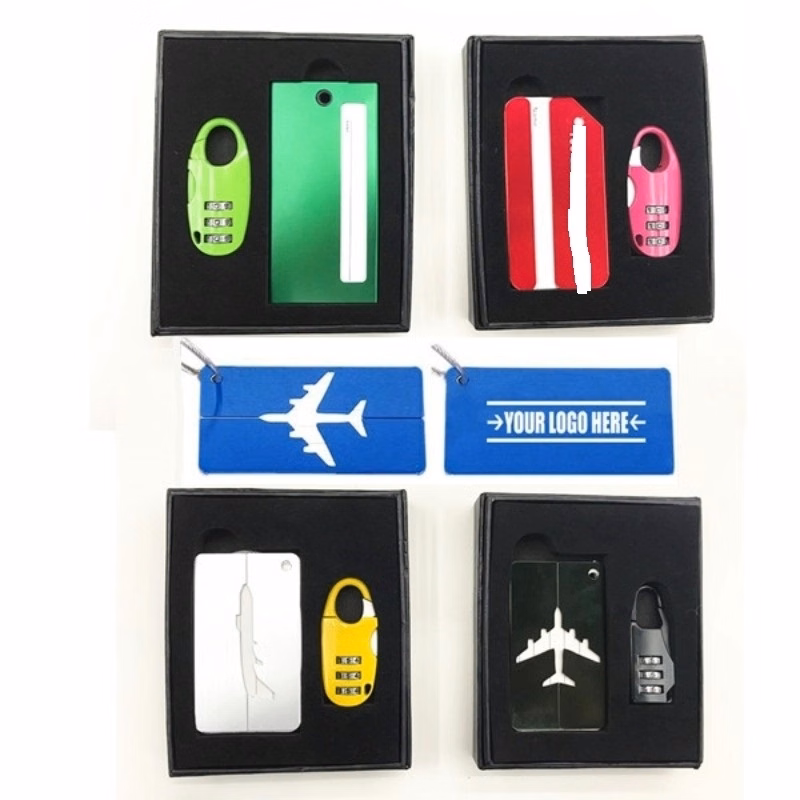 Coded Lock With Aluminium Luggage Tag Gift Box Set