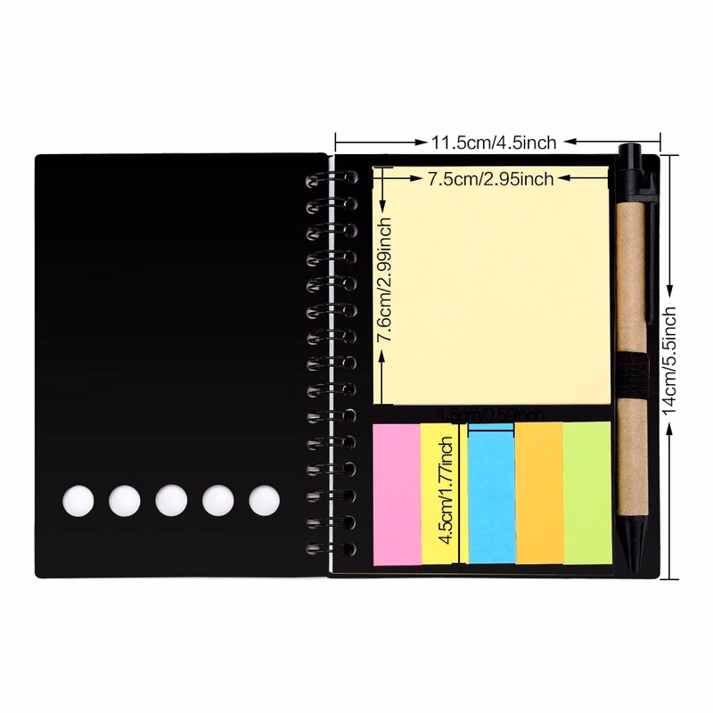 Mini Spiral Notebook With Sticky Notes