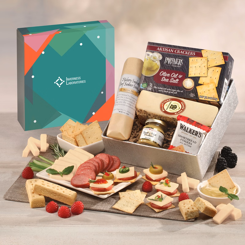 Snack Lover's Gift Box with Green Geometric Sleeve