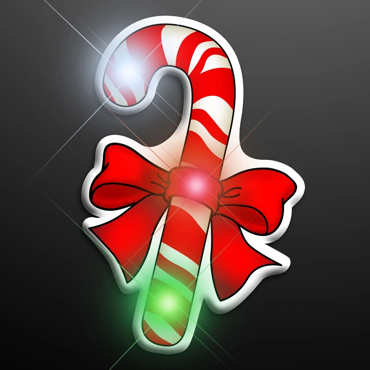 LED Candy Cane Christmas Pin 1