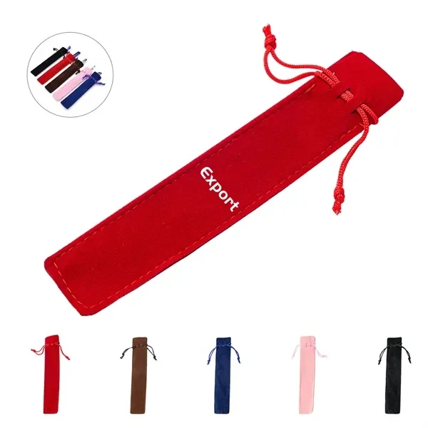 Custom Premium Velvet Pen Pouch with Full Color Logo — 6.96 Inch Elegant Organizer 1