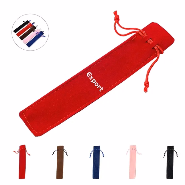 Custom Premium Velvet Pen Pouch with Full Color Logo — 6.96 Inch Elegant Organizer