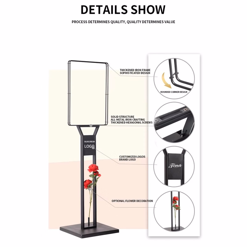 Led Metal Material Showroom Rack Stand