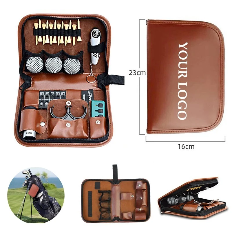 PU Leather Carrying Golf Club Gadgets Kits Case Bag 1