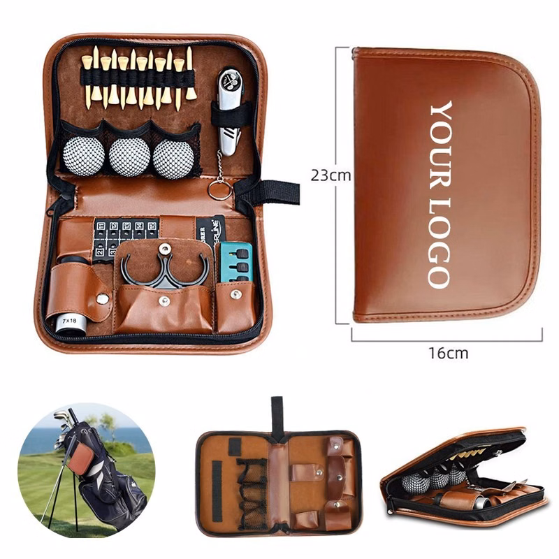 PU Leather Carrying Golf Club Gadgets Kits Case Bag