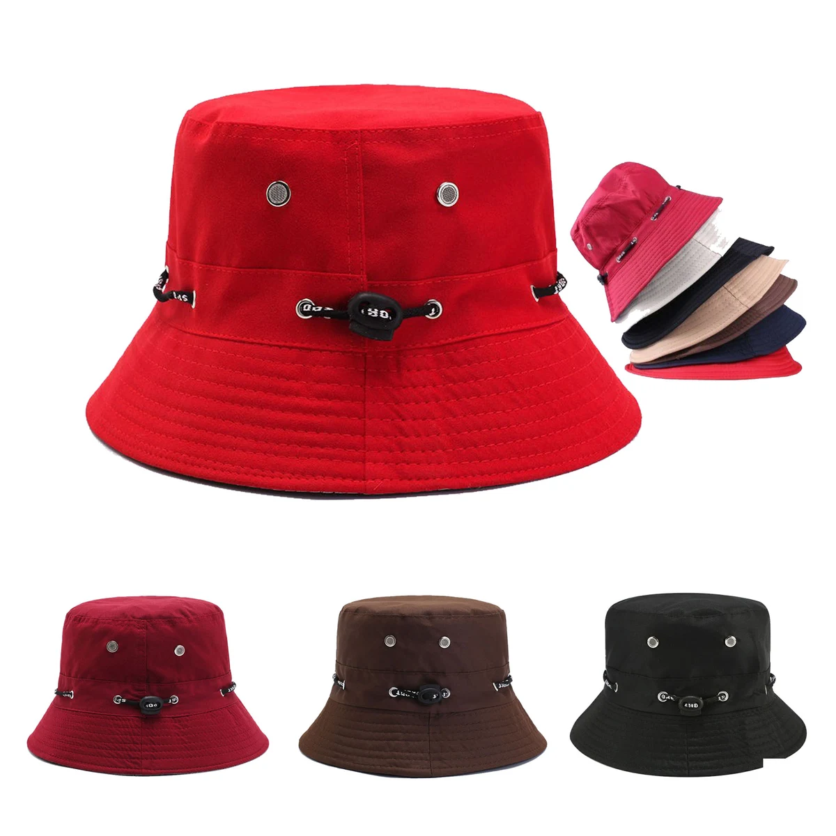 Summer Solid Color Threading Rope Fisherman's Hat 1