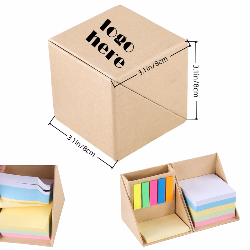 Multi-Color Sticky Notes Set with Pen Holder MOQ50
