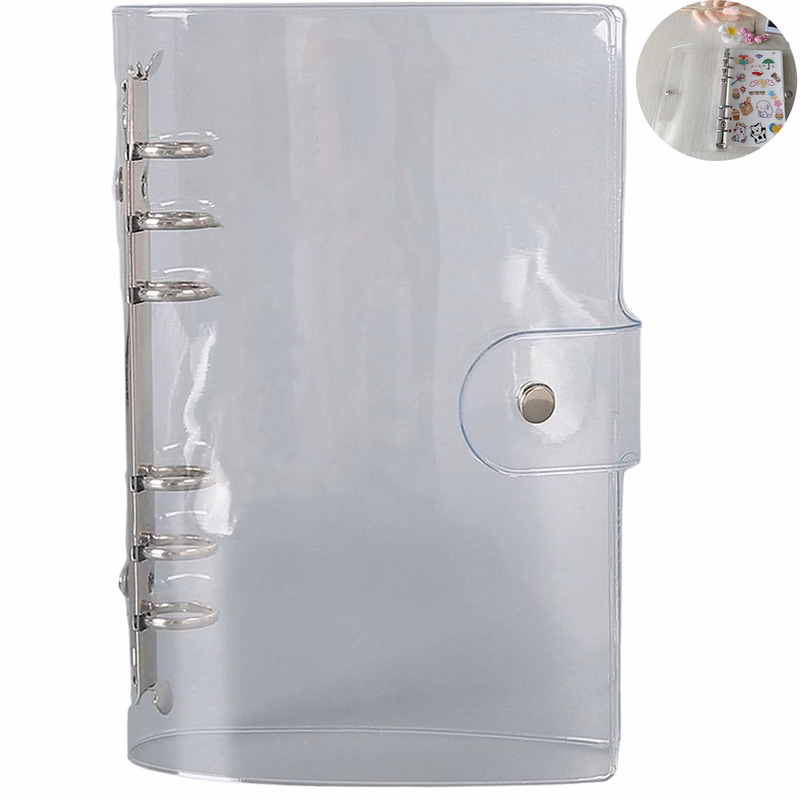 Clear PVC A6 Notebook Binder Cover w/ Flexible Rings
