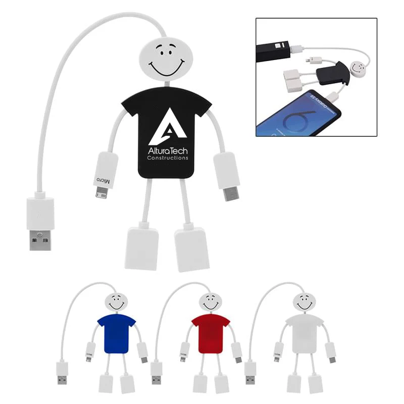 Techmate 3-In-1 Charging Cable & USB Hub 1