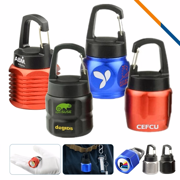 Custom Aluminum COB Flashlight with Carabiner — Waterproof Pocket Torch for Outdoor Use